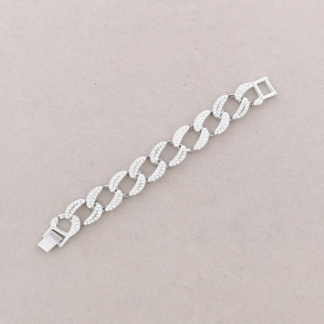 METAL LINK BRACELET WITH CRYSTALS