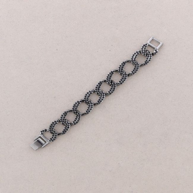 METAL LINK BRACELET WITH CRYSTALS