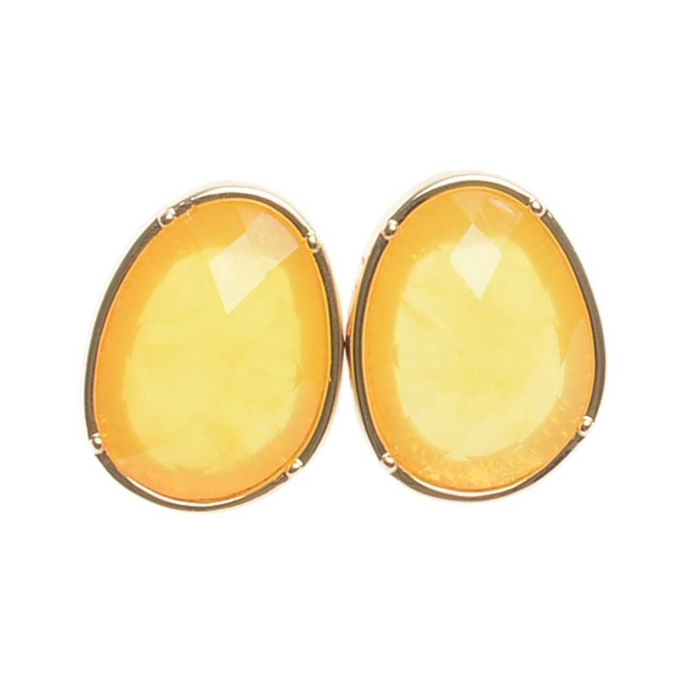 FACETED METAL RESIN EARRINGS