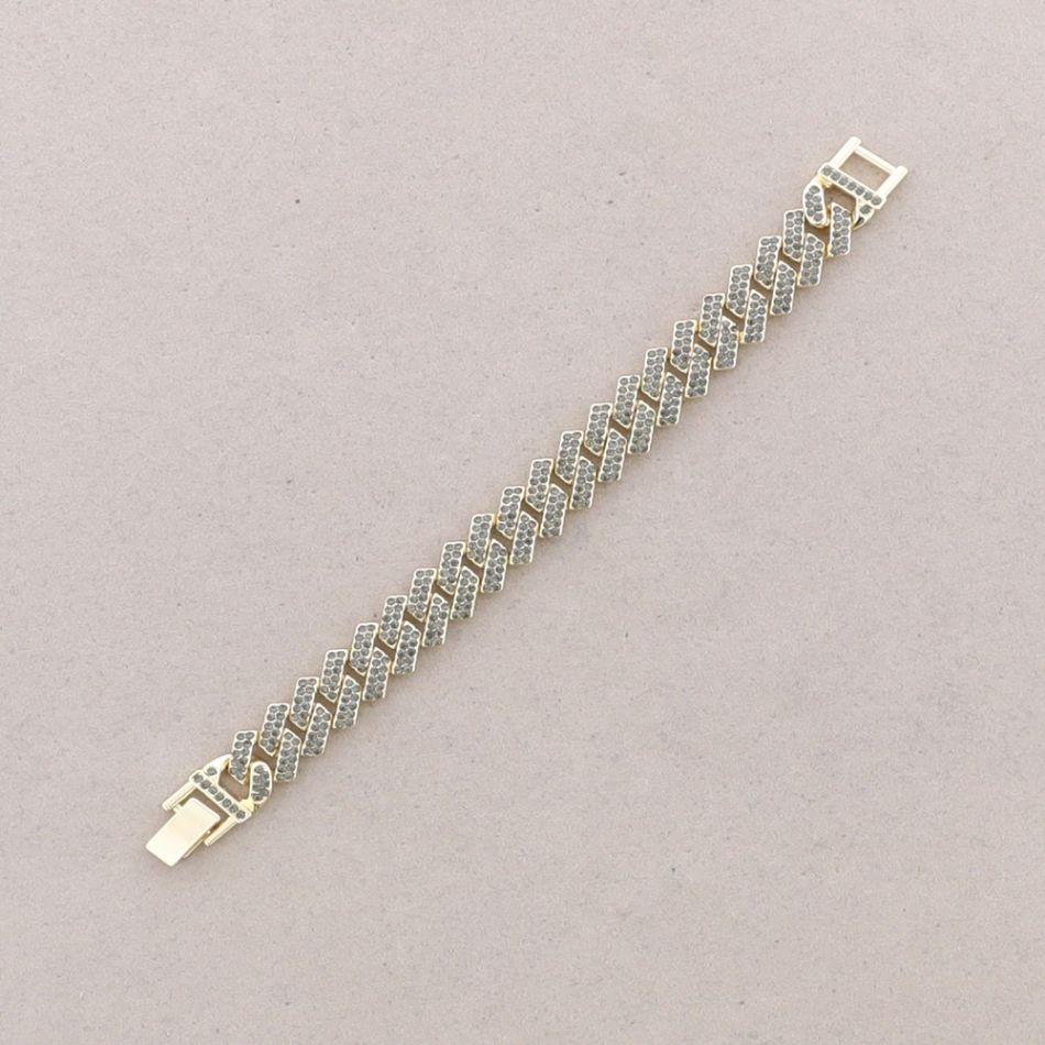 METAL CRYSTALS SQUARE LINKS BRACELET