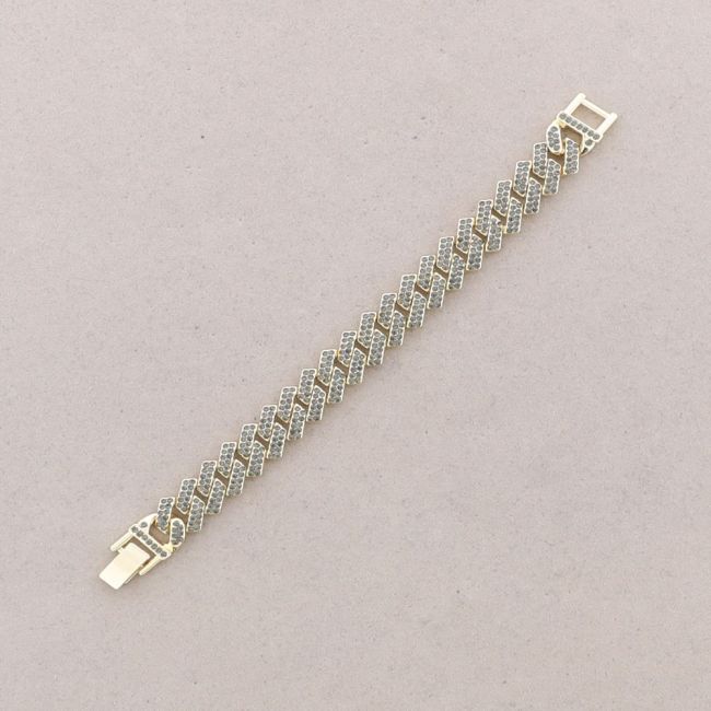 METAL CRYSTALS SQUARE LINKS BRACELET