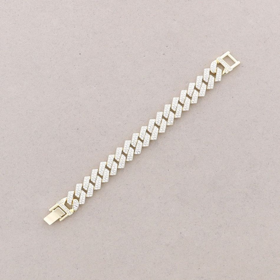 METAL CRYSTALS SQUARE LINKS BRACELET