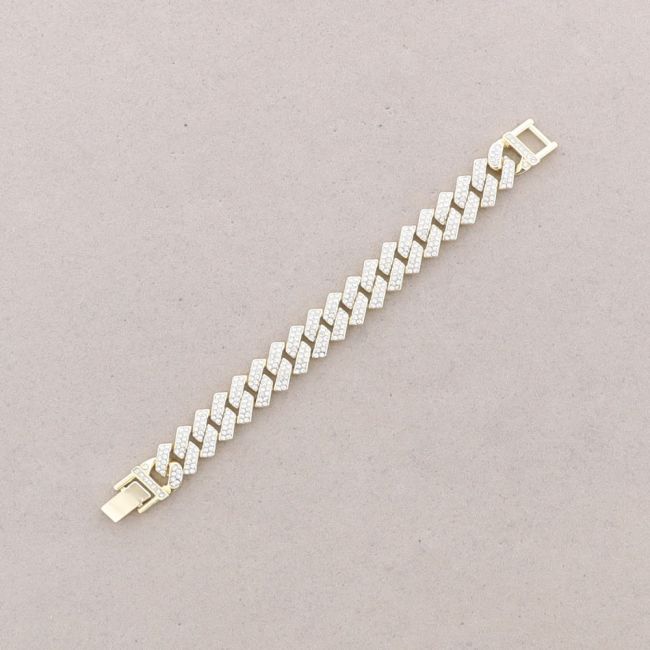 METAL CRYSTALS SQUARE LINKS BRACELET