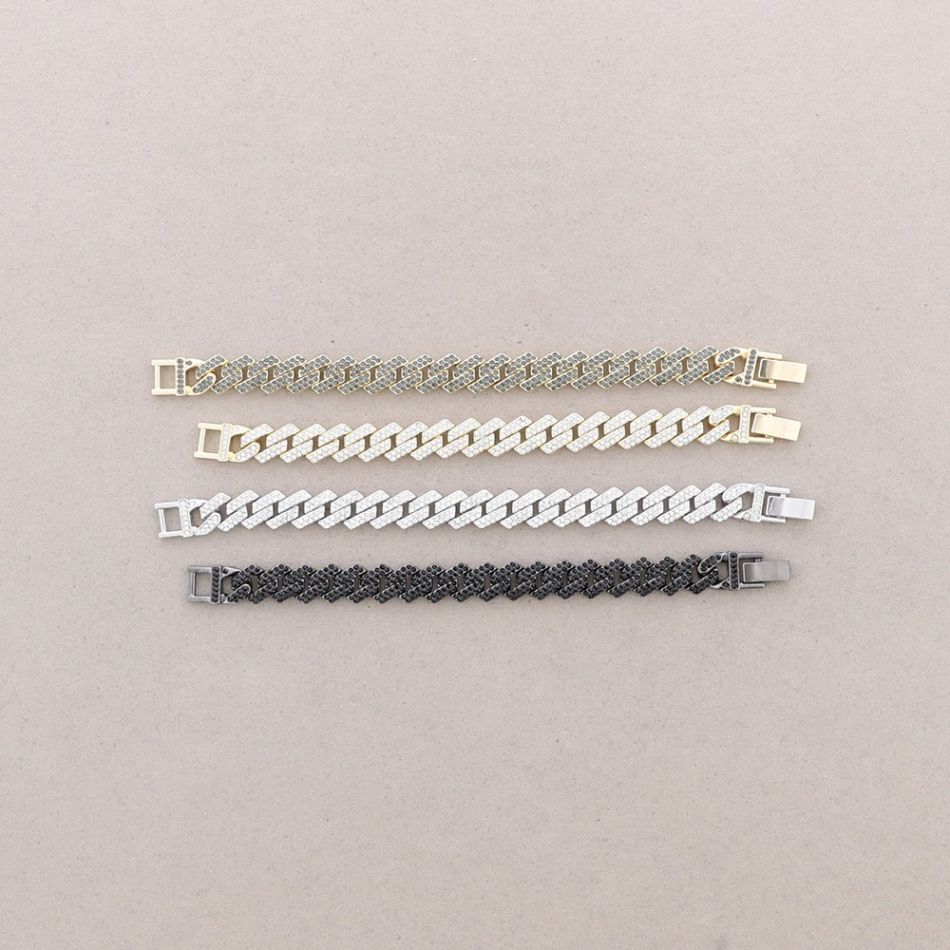 METAL CRYSTALS SQUARE LINKS BRACELET