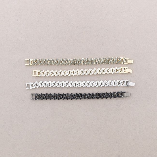 METAL CRYSTALS SQUARE LINKS BRACELET