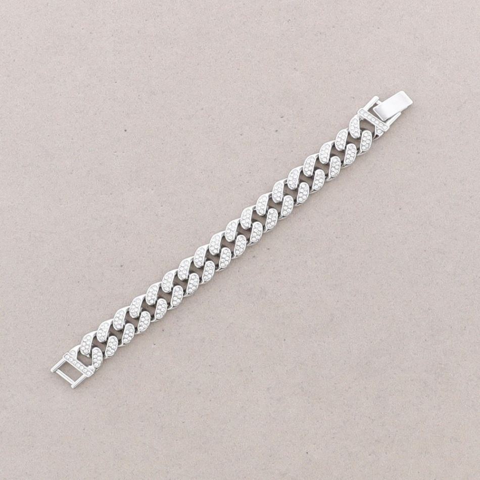 METAL CRYSTALS SQUARE LINKS BRACELET