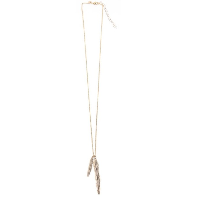 LONG PENDANT NECKLACE DOUBLE METAL SHEET