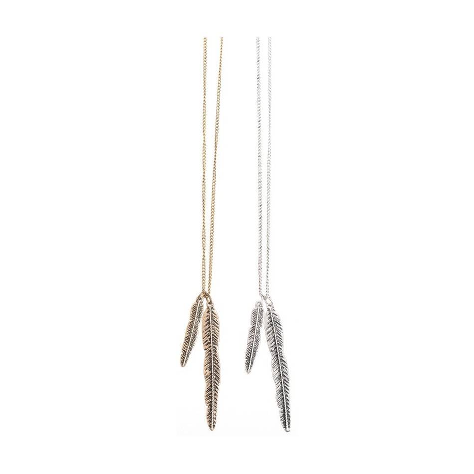 LONG PENDANT NECKLACE DOUBLE METAL SHEET