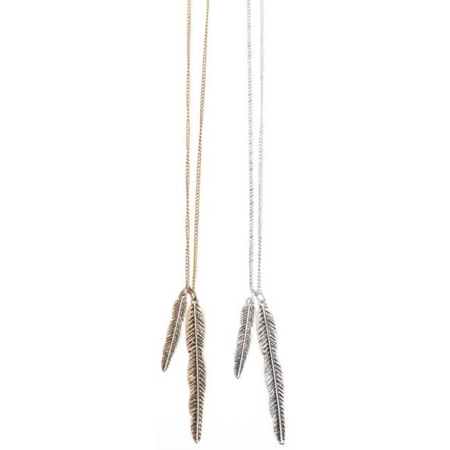 LONG PENDANT NECKLACE DOUBLE METAL SHEET