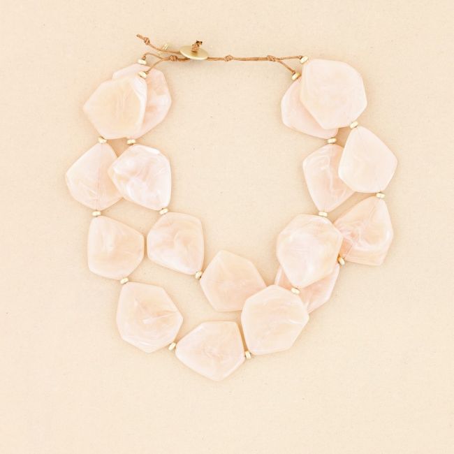 DOUBLE RESIN BEADS SHORT NECKLACE