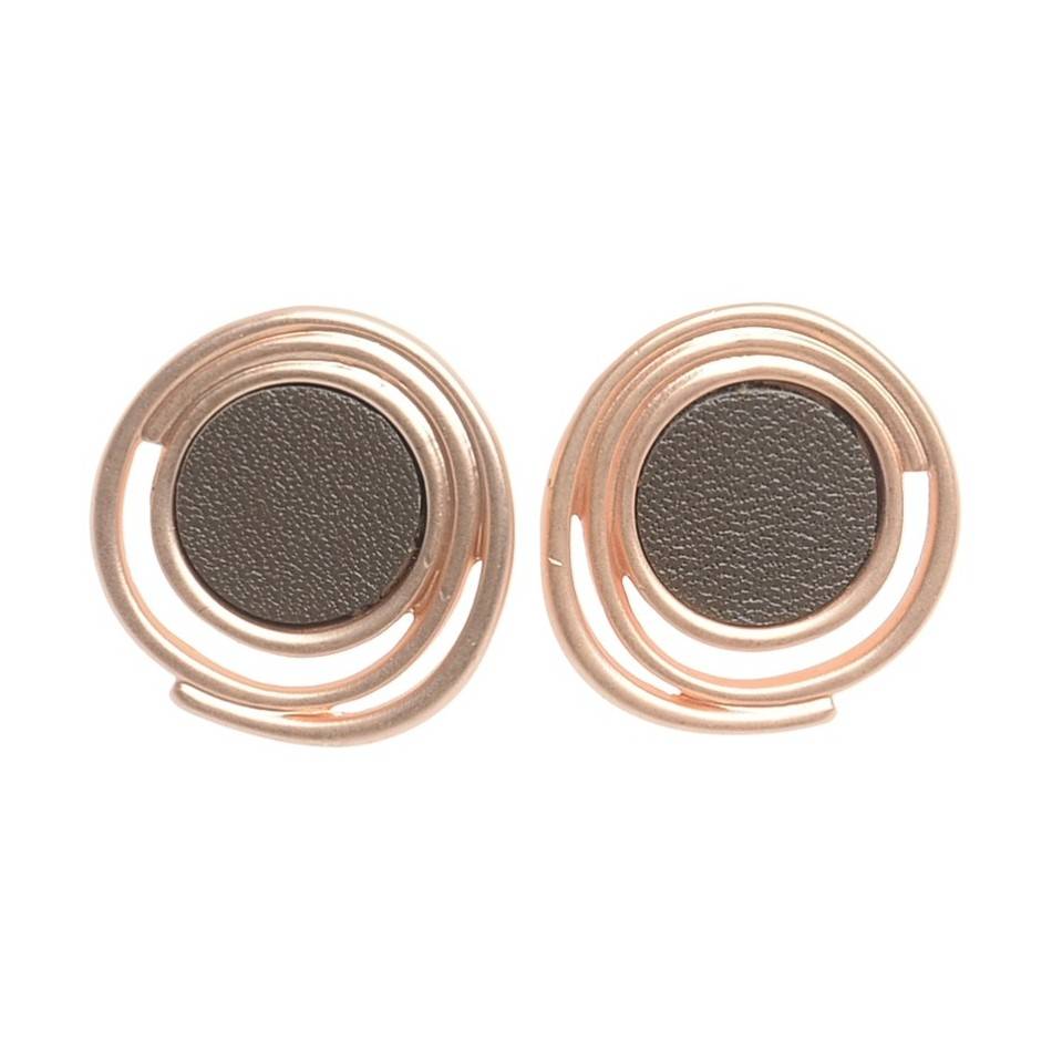 PENDIENTES METAL CUERO