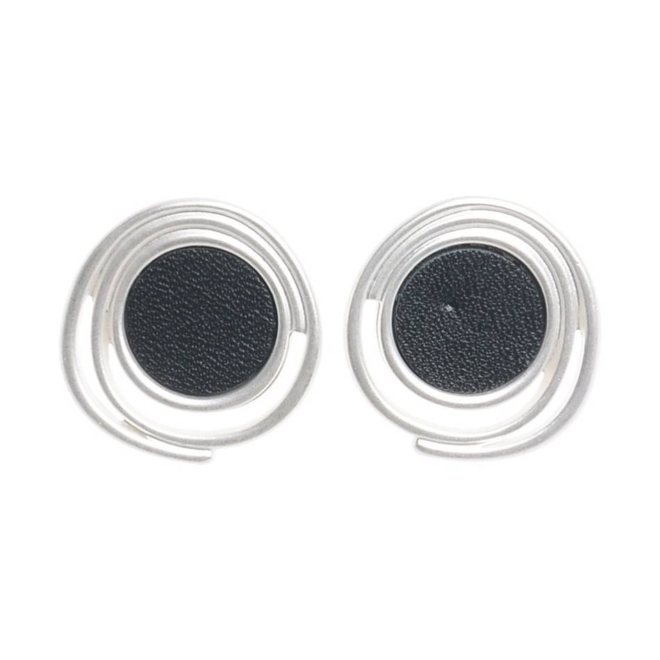 PENDIENTES METAL CUERO