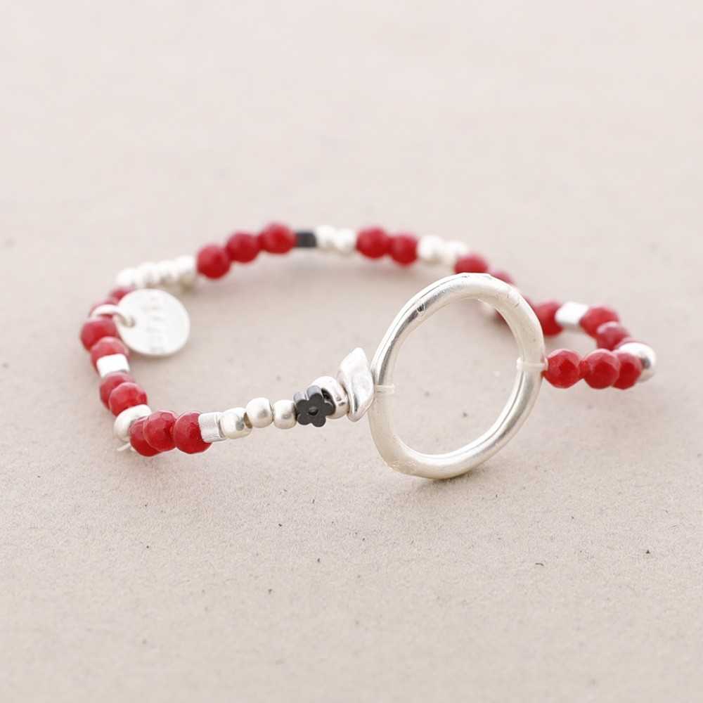 METAL RING STONE BRACELET