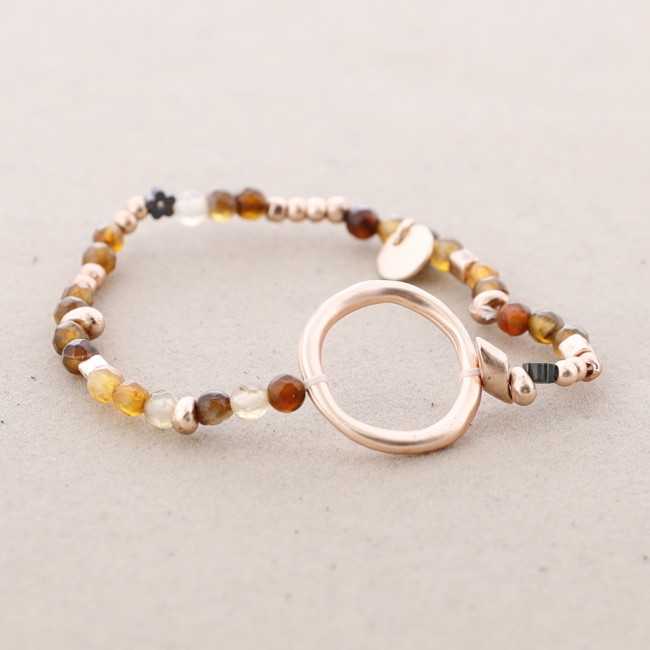 METAL RING STONE BRACELET