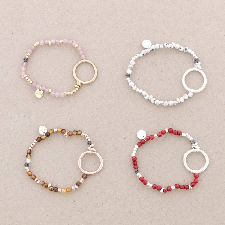PULSERA PIEDRAS ANILLA METAL