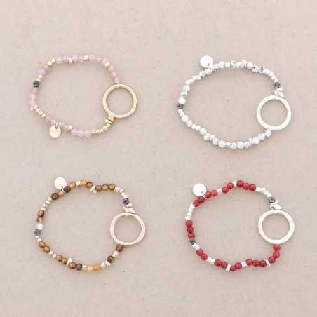 METAL RING STONE BRACELET