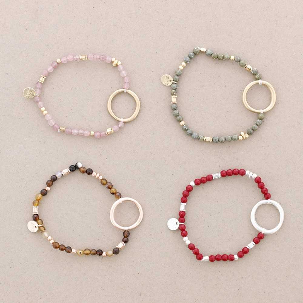 METAL RING STONE BRACELET