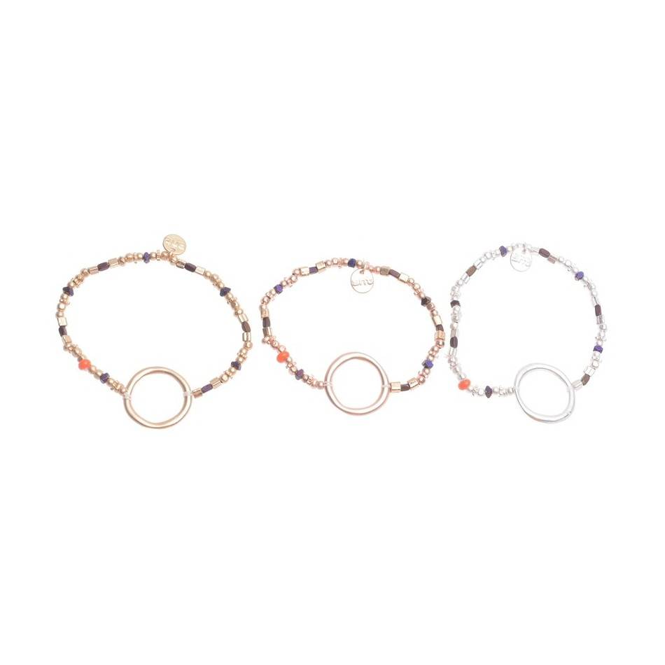 STONE STAR METAL BEADS BRACELET