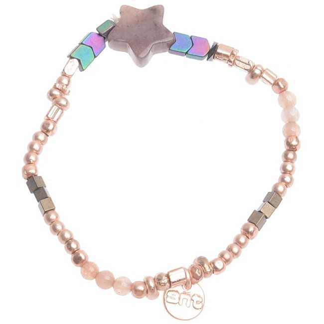 STONE STAR METAL BEADS BRACELET