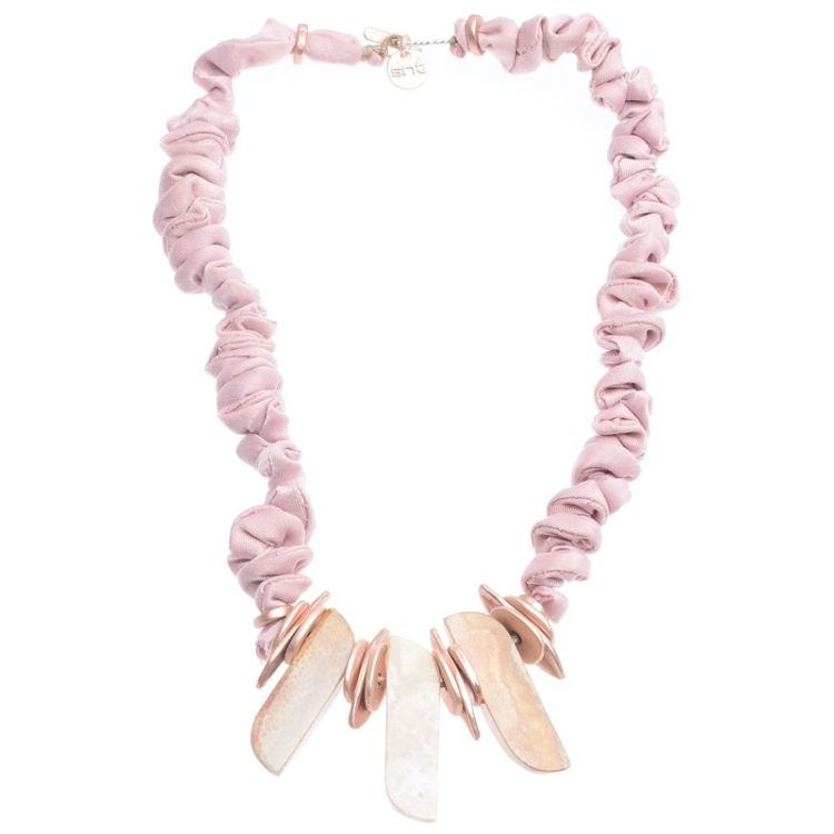ROUGH SHORT NECKLACE WITH METAL STONE BEADS PENDANTS