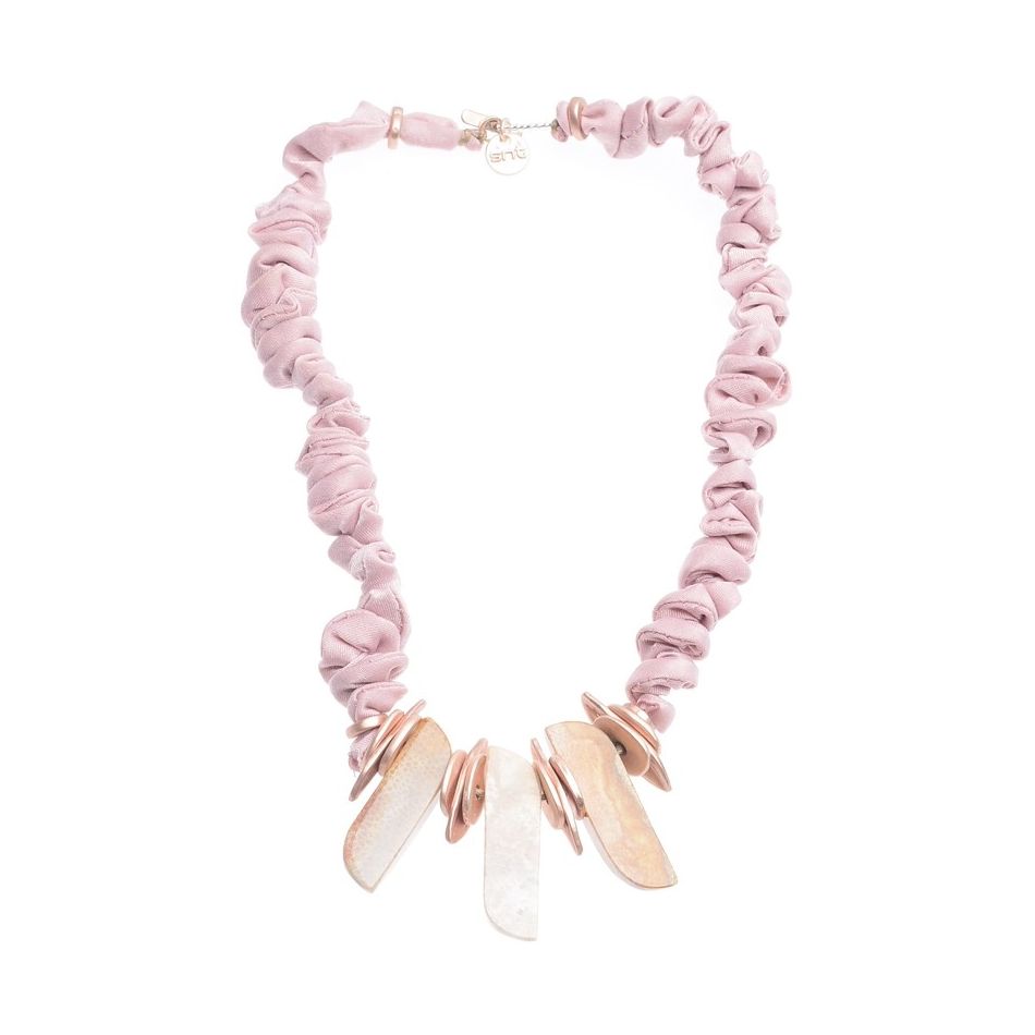 ROUGH SHORT NECKLACE WITH METAL STONE BEADS PENDANTS