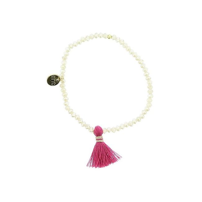 PULSERA CUENTAS FACETADAS COLG. FLECO