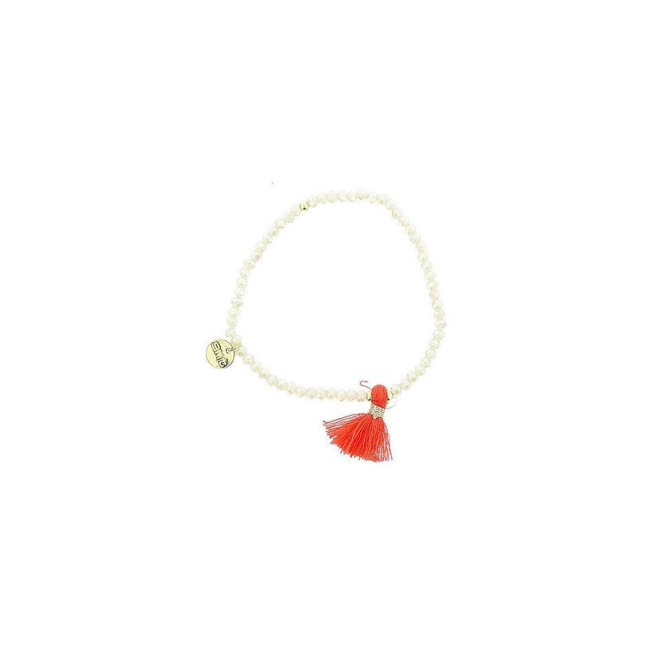 PULSERA CUENTAS FACETADAS COLG. FLECO
