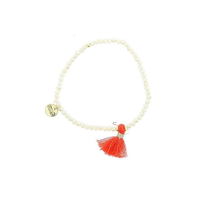 PULSERA CUENTAS FACETADAS COLG. FLECO