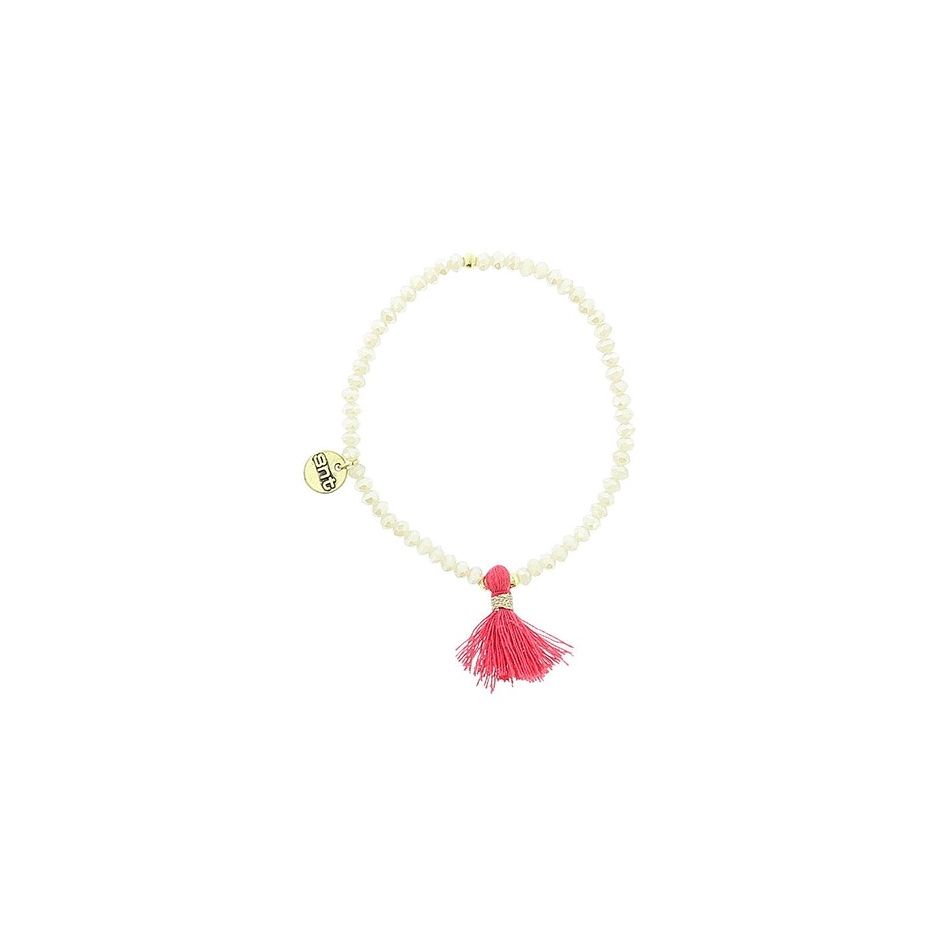 PULSERA CUENTAS FACETADAS COLG. FLECO