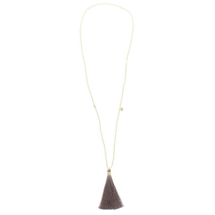 COLLAR LARGO CUENTAS FACETADAS COLG. FLECO