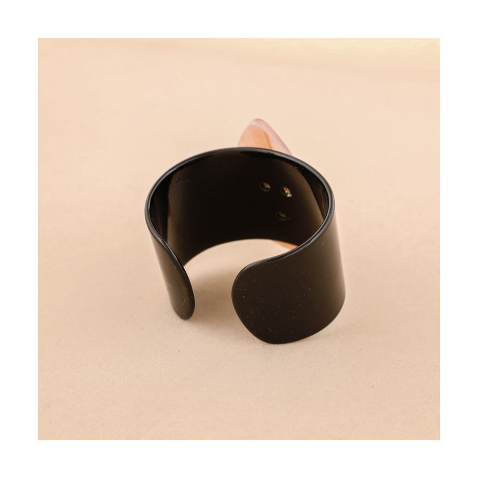 PULSERA ABIERTA RESINA HOJA