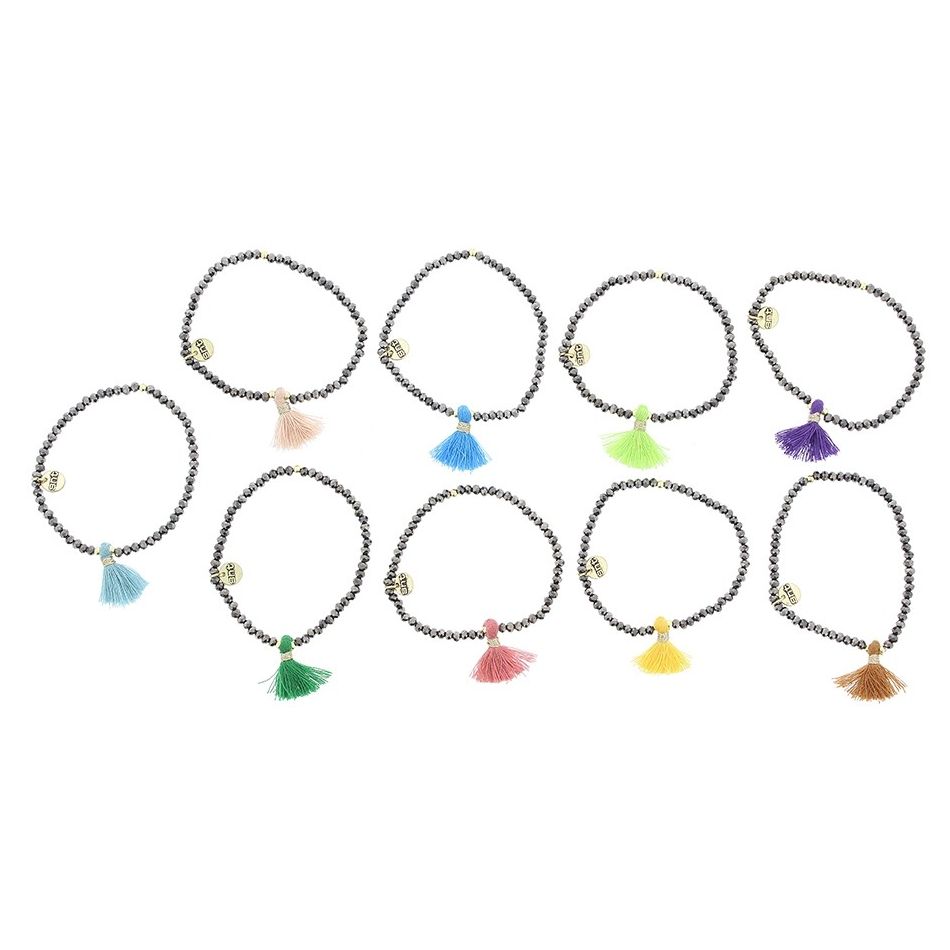 FRINGED FACETED CRYSTALS BRACELET