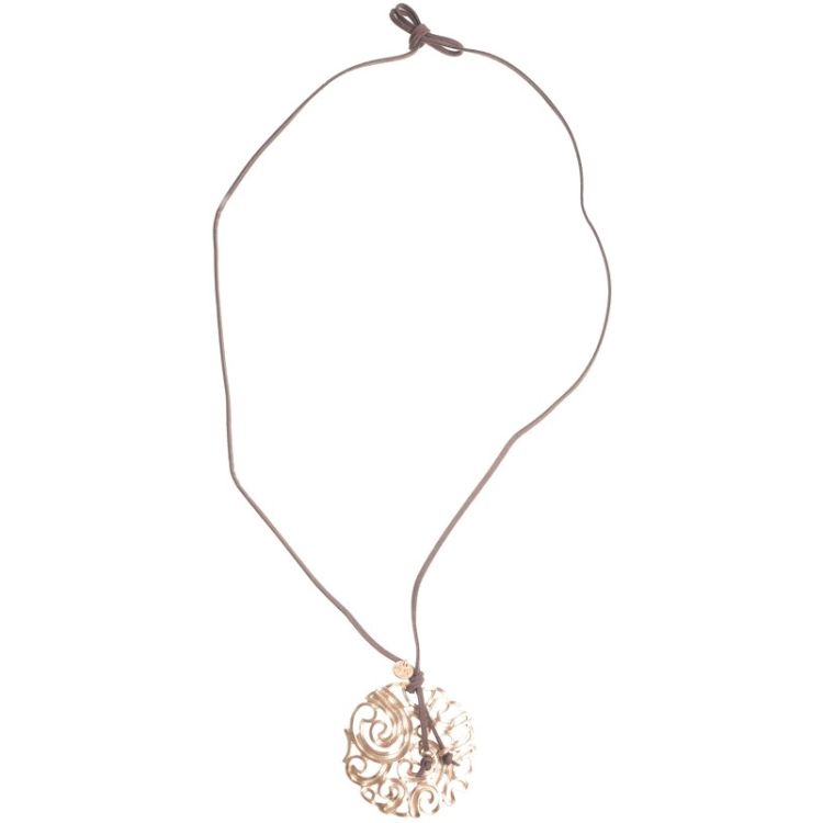 COLLAR LARGO COLGANTE CALADO METAL