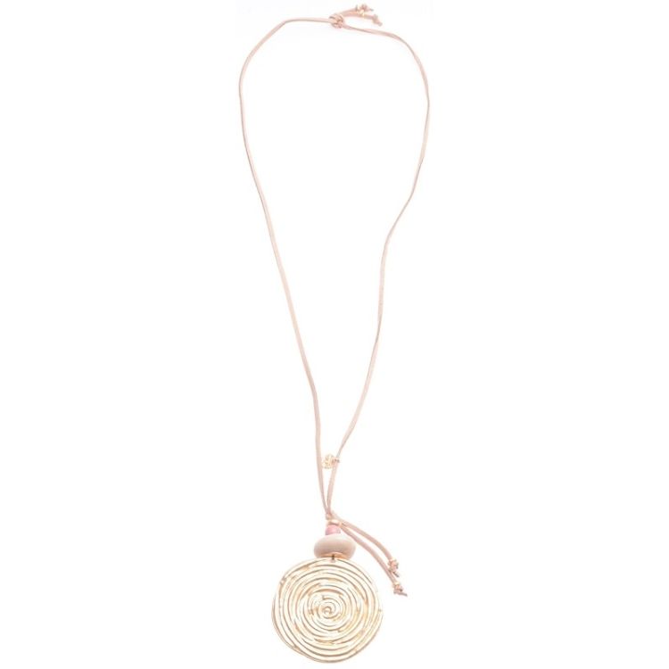 METAL MEDALLION PENDANT LONG NECKLACE