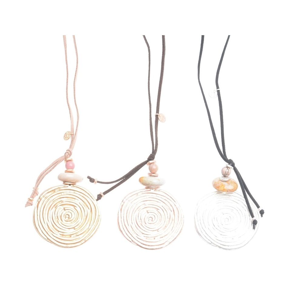 METAL MEDALLION PENDANT LONG NECKLACE