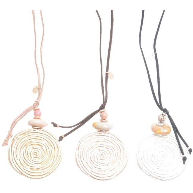 METAL MEDALLION PENDANT LONG NECKLACE