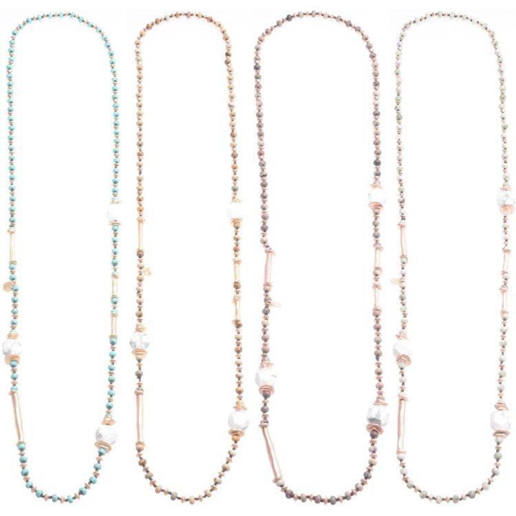 COLLAR LARGO PIEDRAS COLGANTE METAL 2