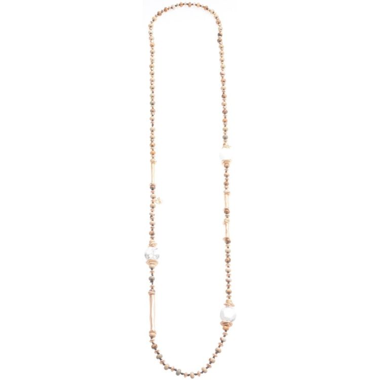 COLLAR LARGO PIEDRAS COLGANTE METAL