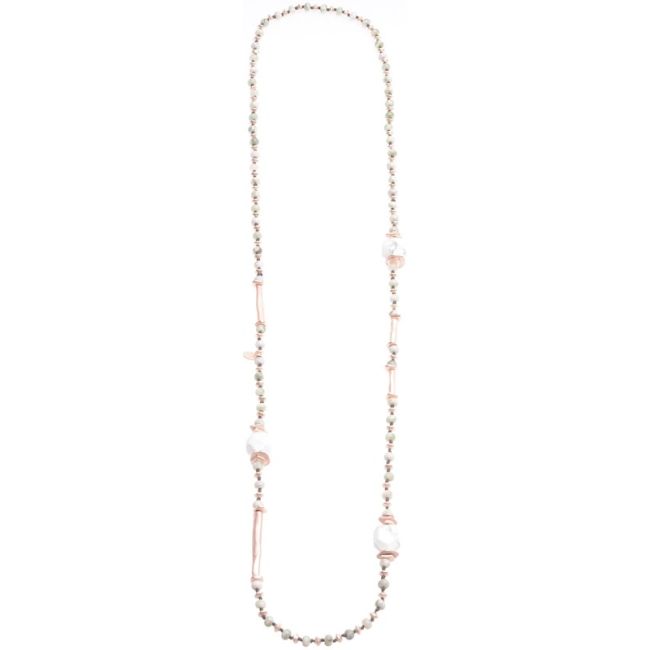 COLLAR LARGO PIEDRAS COLGANTE METAL