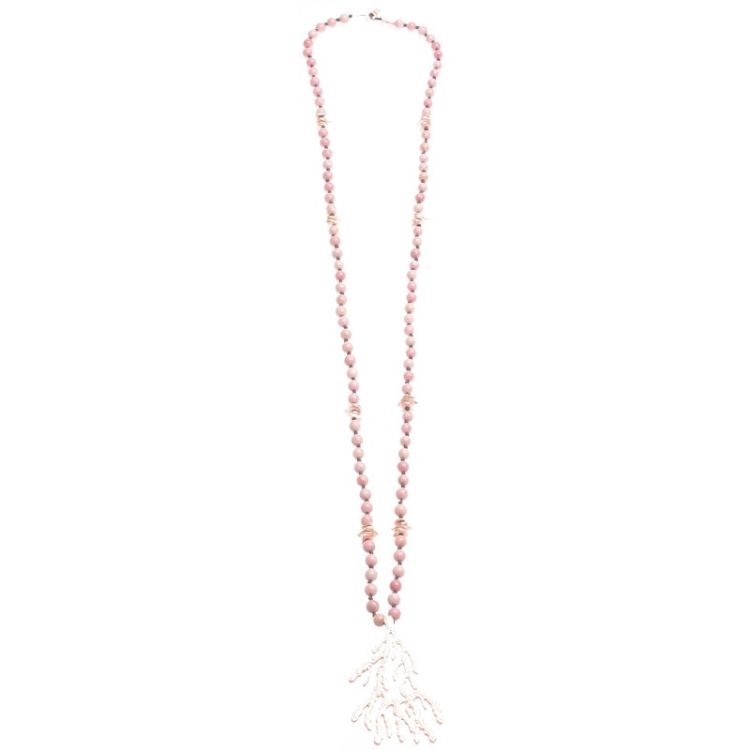 LONG NECKLACE STONES METAL PENDANT