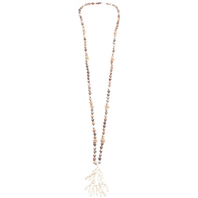 COLLAR LARGO PIEDRAS COLGANTE METAL