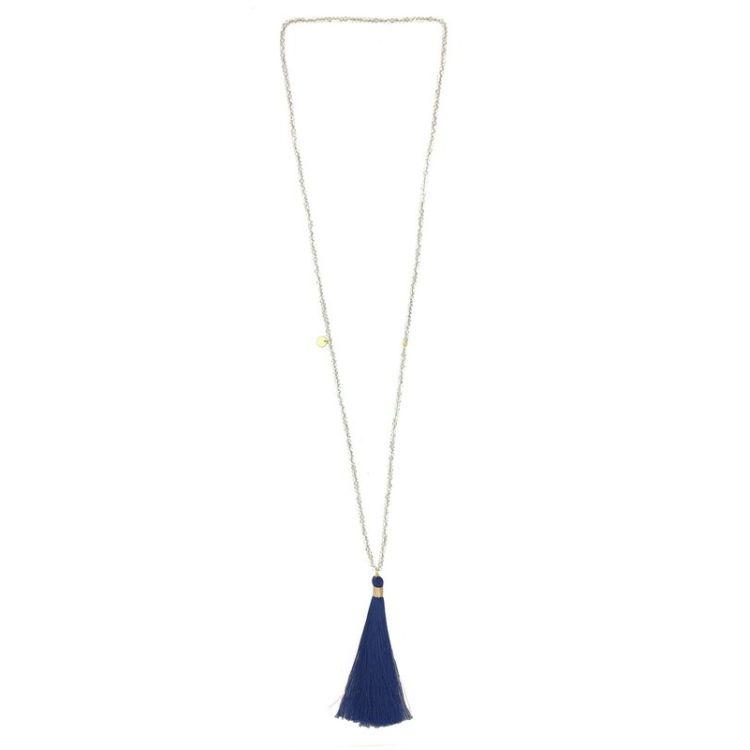 LONG FRINGE PENDANT NECKLACE