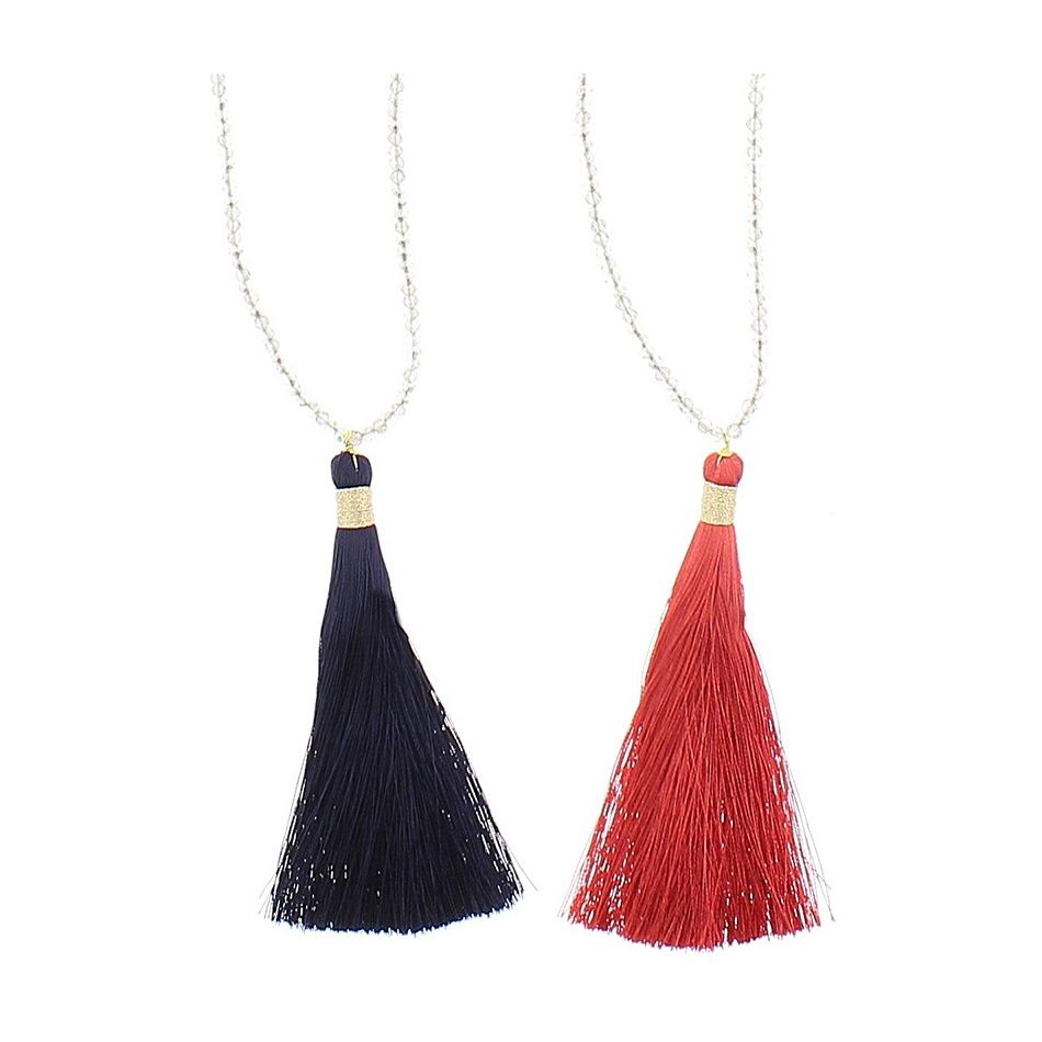 COLLAR LARGO COLGANTE FLECO