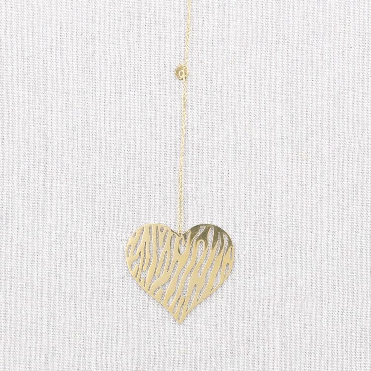 FRETWORK HEART PENDANT STEEL NECKLACE