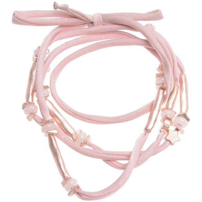 COLLAR LARGO TELA TUBOS METAL