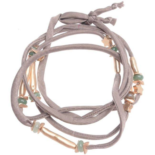 COLLAR LARGO TELA TUBOS METAL