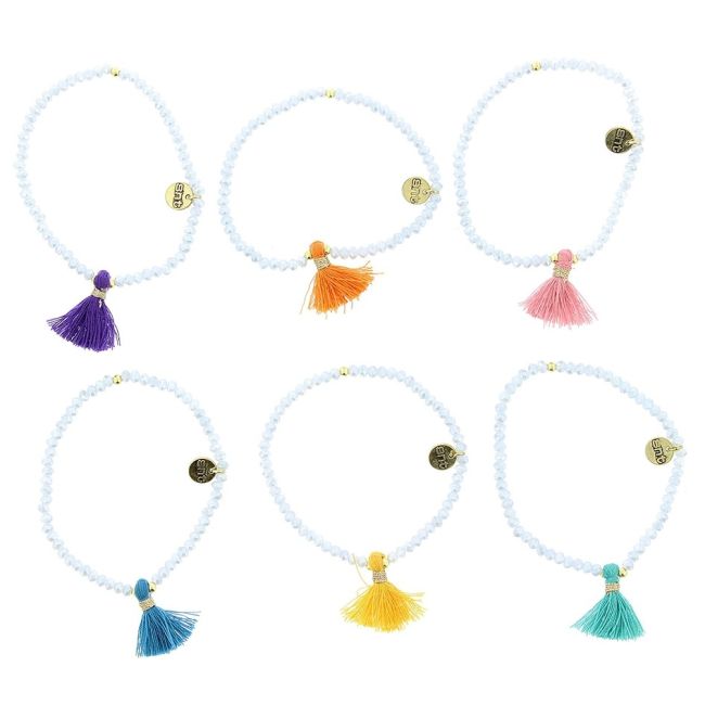 FRINGED FACETED CRYSTALS BRACELET