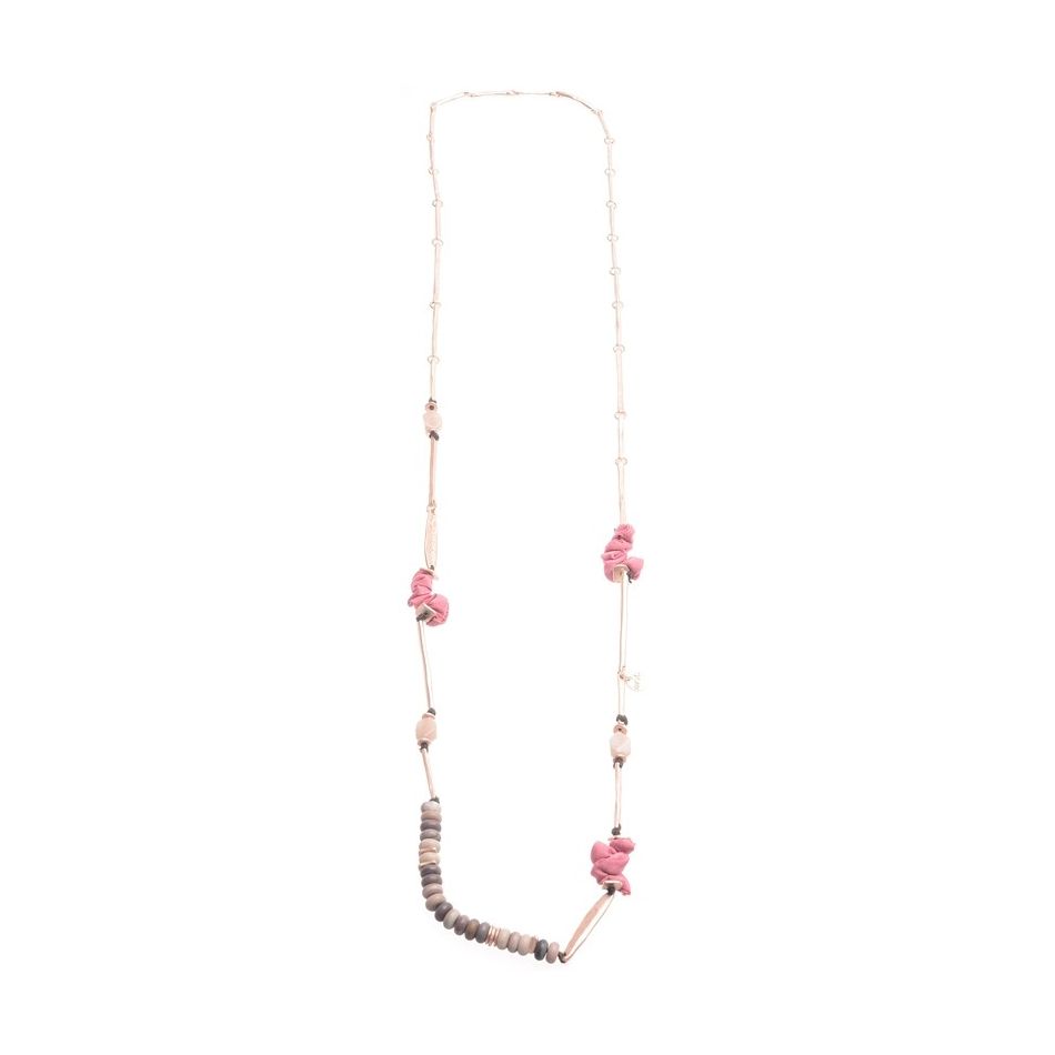 LONG METAL STONE NECKLACE