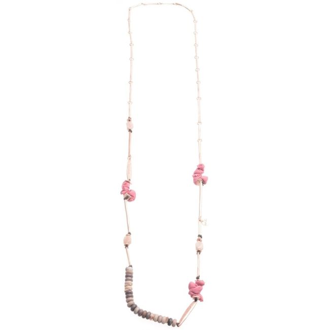 LONG METAL STONE NECKLACE