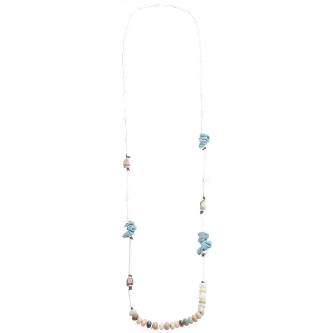 COLLAR LARGO METAL PIEDRAS